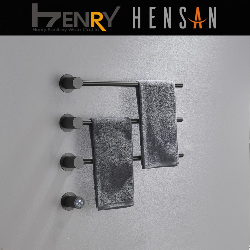 F-2313-SG 埋壁式智能電熱毛巾桿-槍灰【HENSAN】