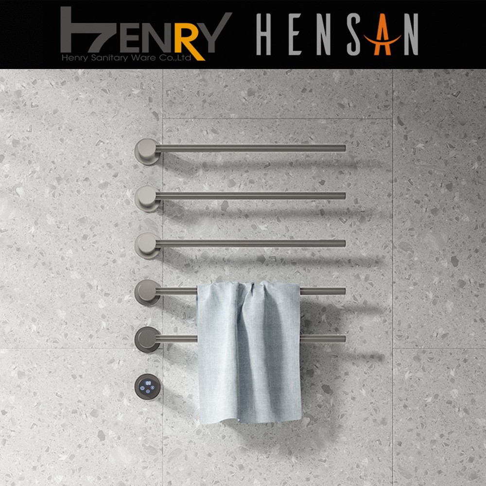F-2315 埋壁式智能電熱毛巾桿-不鏽鋼拉絲銀【HENSAN】
